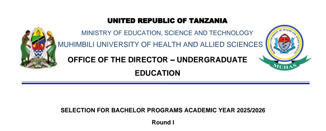 Names of Selected Applicants at Muhas University 2025/2026