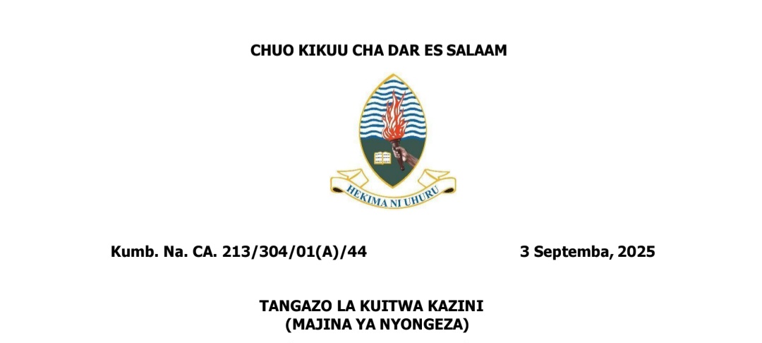 Names Called for Work at Udsm University 2025/2026