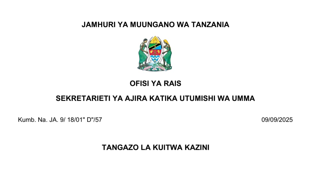 Majina ya Walioitwa Kazini 09-09-2025