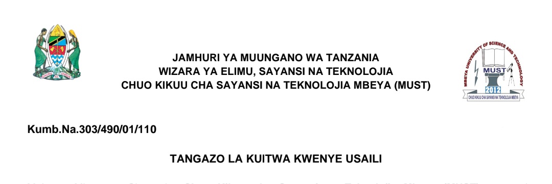 Majina Walioitwa Kwenye Interview Must University