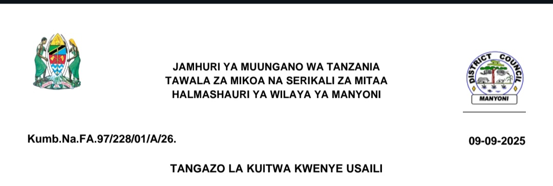 Majina ya Nyongeza Manyoni Dc Interview