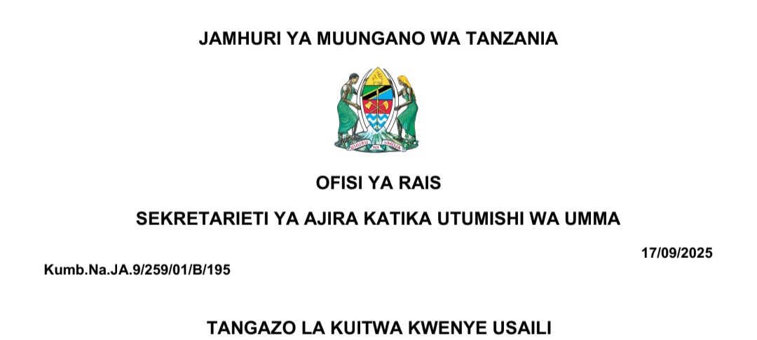 Majina Walioitwa Kwenye Usaili 17-09-2025