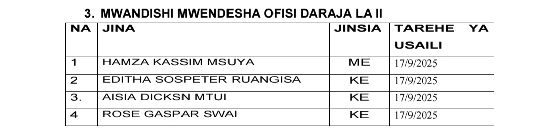 Call for Placement Dar es Salaam