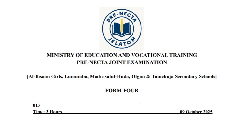 Jelatom Form Four Pre Necta Exam 2025