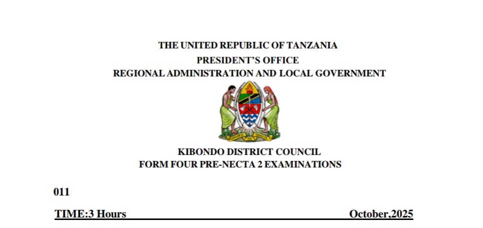Kibondo Dc Form Four Pre-Necta Exam 2025
