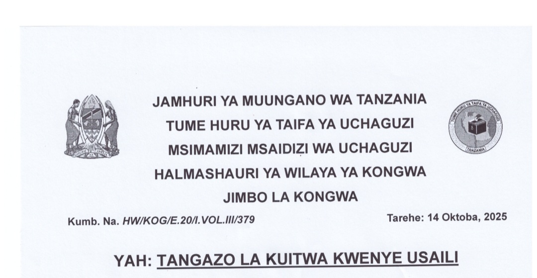 Kongwa Kuitwa Usaili Uchaguzi Mkuu