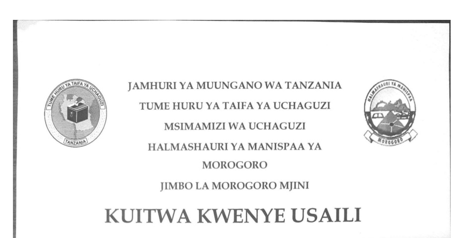 Kuitwa Usaili Uchaguzi Mkuu Morogoro