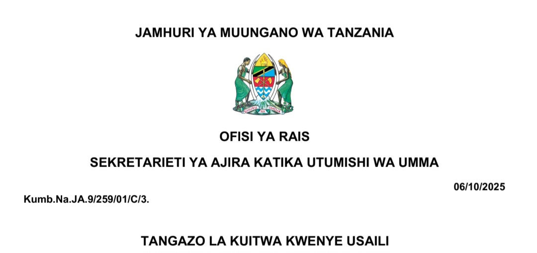 Kuitwa Kwenye Usaili 07-10-2025