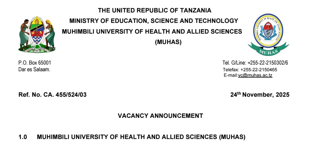 Nafasi za Kazi Muhimbili University (MUHAS)