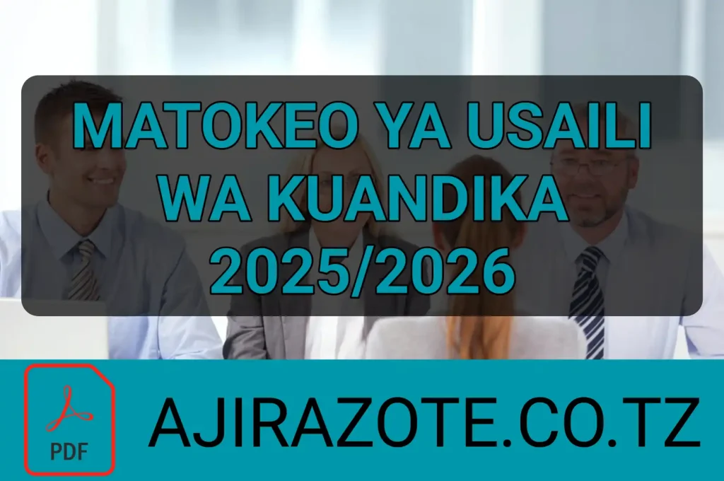 Matokeo ya Usaili Mwalimu IIIA Awali na Msingi