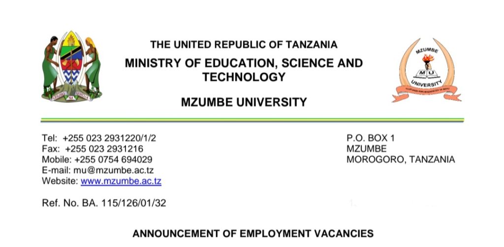 Mzumbe University Job Vacancies 2025
