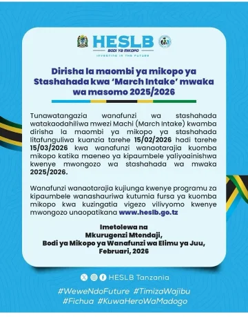 Heslp Diploma Application Window Open 2026 Dirisha la Mkopo