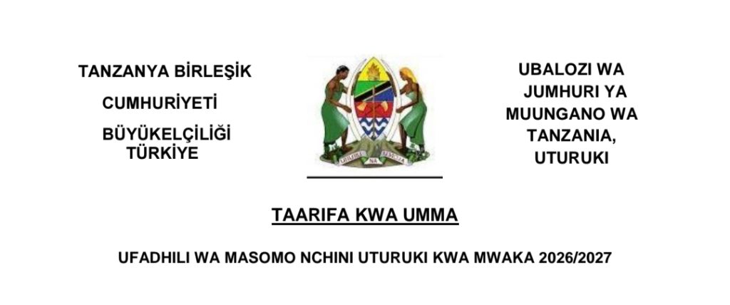 Ufadhili wa Masomo Nchini Uturuki 2026/2027