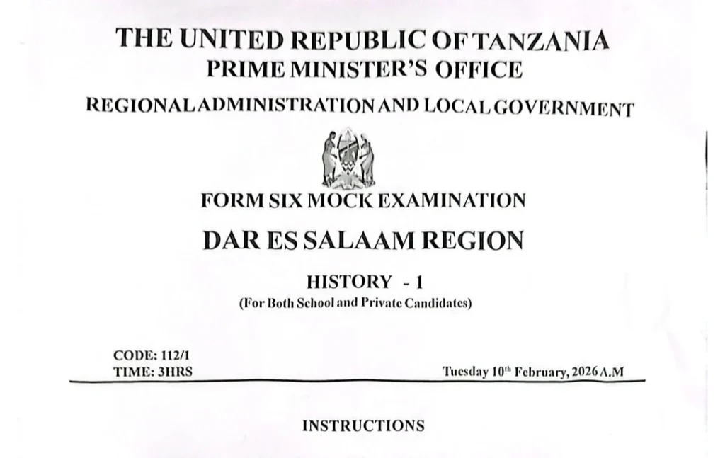 Mock Exams For Form Six 2026 Dar es Salaam